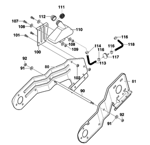 Frame Components Assembly Diagram and Parts List for 621450X4E 2001 Briggs and Stratton Snow Blower